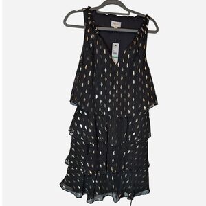 Laundry By Shelli Segal Black and Gold Mini Dress